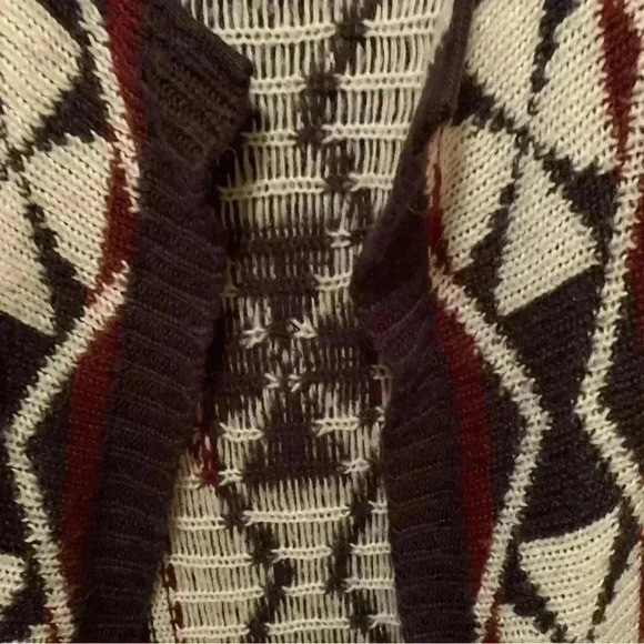 Rue21 Open Long Cardigan Burgundy, & Black XL - Picture 3 of 16